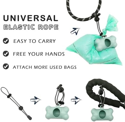 Dog Poop Pickup Bags Holder Dispenser with 1 Roll Random Color Leak-proof Scented Doggy Waste Bags and Carabiner with Safety Lock Plus Hook and Loop Fastener Never Loose on Leash Lead Again (Blue) - Image 4