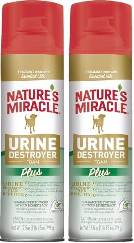 Nature's Miracle Urine Destroyer, 17.5 Ounces | Foaming Aerosol | For Dogs | Pack of 2 | For Tough Urine Messes by NaturesMiracle