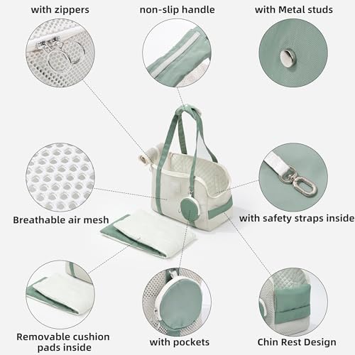 Pet Breathable Mesh Tote Bag, Pet Hands-Free Shoulder Bag,Dog and Cat Lightweight and Comfortable Pet Shoulder Bag, Pet Carrier Purse for Small Dog Cat（Can Hold 10 Pounds） - Image 2