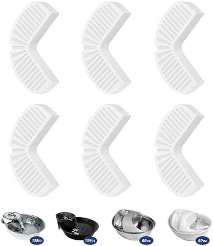 6 Pack L-Shaped Replacement Filters for Pioneer Big Max & Raindrop Cat & Dog Water Fountains, Stainless Steel & Ceramic Versions, Activated Carbon Filtration, Easy-to-Change, BPA-Free by Unknown