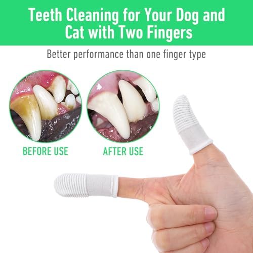 YUIANLB 30 Pcs Pet Dental Care Kit Finger Toothbrush Oral Cleaning Wipes Soft Washable Fabric Freshens Breath Reduces Plaque Tartar Complete Oral Hygiene Set for Puppies Kittens at Home - Image 4