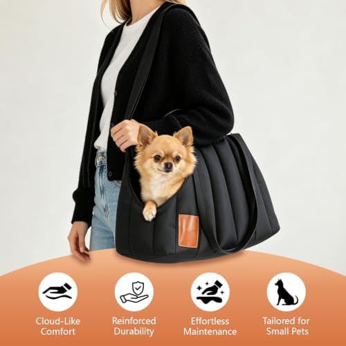 Pet Purse Carrier Tote Bag Stylish Soft-Sided Dog Travel Bag - Image 4