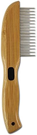 alcott Bamboo Groom Rotating Pin Comb with 31 Rounded Pins for Pets - Image 3