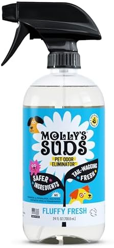 Molly's Suds Pet Odor Eliminator Spray for Dog and Cat Urine, Carpet Stains, and Strong Smells – Cleaner with Essential Oils (Furry Fresh, 24 Fl Oz) by MollysSuds