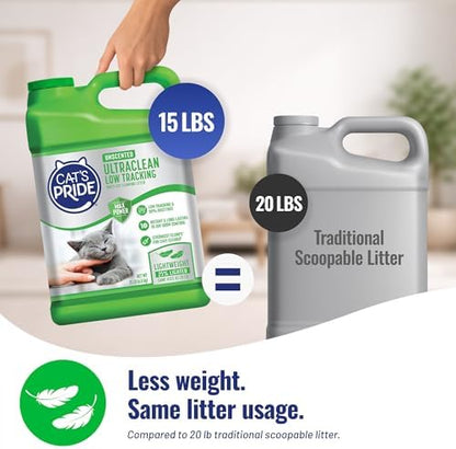 Cat's Pride UltraClean Low Tracking Powerful Clumping Litter Unscented 15lb - Image 3