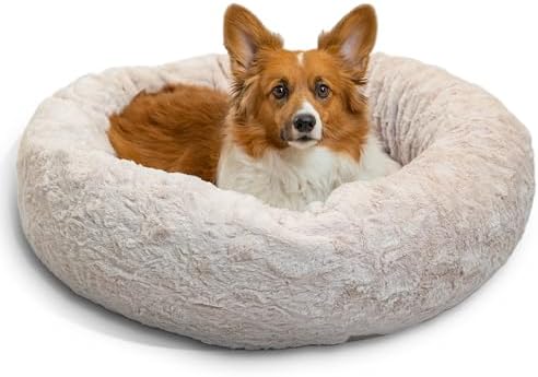 Best Friends by Sheri Original Calming Donut Dog Bed, Oyster, Medium, 30" by BestFriendsbySheri