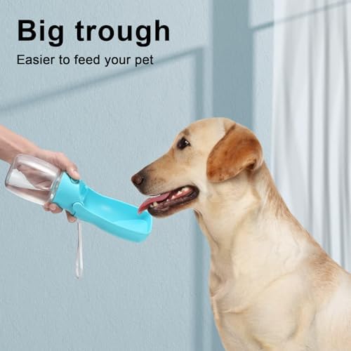 Portable Dog Water Bottle for Walking – 19oz / 12oz Foldable Pet Water Dispenser for Puppies, Medium & Large Dogs – Leak Proof Travel Water Bowl for Small Animals Dog Accessories(12OZ Blue) - Image 6