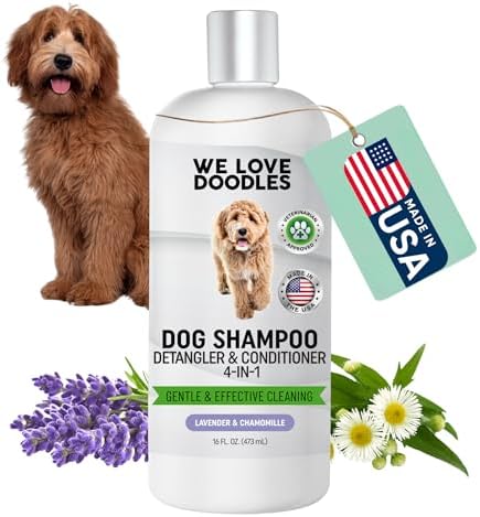 Dog Shampoo, Conditioner & Detangler, Hypoallergenic Tearless Lavender 16OZ by WeLoveDoodles