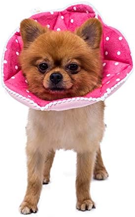 Adjustable Dog Cat Cone,Soft Recovery Cat Cone Collar,Dog Protective Collar for Cats and Puppy Surgery,Pink,Small by WZPET