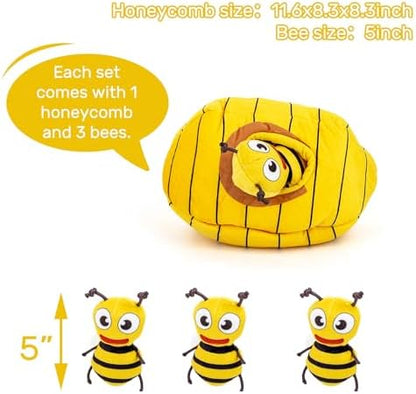 Hollypet Squeaky Hide and Seek Dog Toys for Small and Medium Dogs, Bees - Image 2