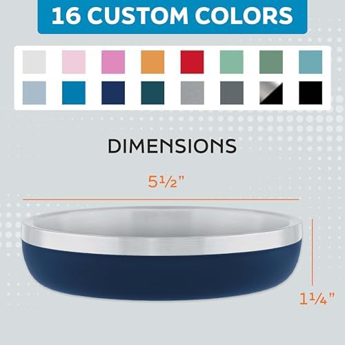 Master Pet Supply Stainless Steel Cat Bowls 9 oz Heavy Duty Navy Blue - Image 5