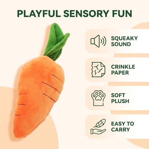 Crinkle Dog Toy for Small, Medium, and Large Breeds, Cute Carrot with Soft Squeaker, Carrot Shape Pet Plush Toy with Sound, Bite-Resistant Soft Comfortable Dog Toys - Image 3
