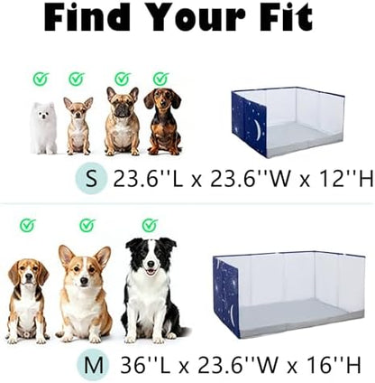 Dog Grass Pad with Tray,Foldable Dog Litter Box with High Walls,Odor Free Artificial Grass Pad for Dog Potty,No Assembly,No Spill, Waterproof, Easy to Clean (Black Star, M-36''Lx23.6''Wx16''H) - Image 5