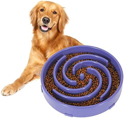 Slow Feeder Large Dog Bowls for Large Medium Dog Non Slip Maze Puzzle Bowl Pet Slower Food Feeding Dishes Interactive Bloat Stop Dog Bowl Preventing Choking Healthy Dog Bowl, Lavender by WHIPPY