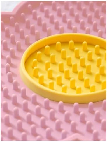 QWINEE Lick Mat for Dogs Cats Flower Shaped Pet Slow Feeder Dog Cat Puppy Bowl Lick Pad for Dog Fun Alternative to Slow Down Eat for Small Medium Large Dogs Pink One-Size - Image 3