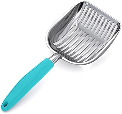 WePet Cat Litter Scoop, Aluminum Alloy Sifter, Kitty Metal Scooper, Deep Shovel, Long Handle, Poop Sifting, Kitten Pooper Lifter, Durable, Heavy Duty, for Litter Box by WePet