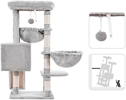 Hey-brother Cat Tree Tower with Large Bed, Hammocks, Scratcher, MPJ006SW - Image 7