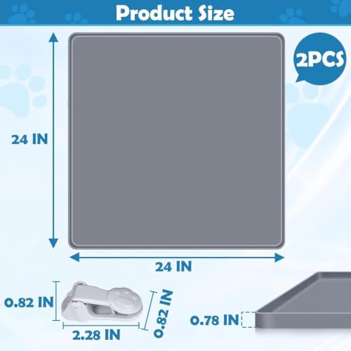 Dog Pee Pad Holder, 24" x 24" Silicone Dog Potty Tray, Puppy Pad Holder, 2P - Image 2