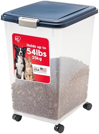 IRIS USA Dog Food Storage Container, Up to 54 lbs, Navy, Made in USA by IRISUSA
