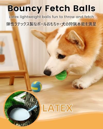 SCHITEC Squeaky Dog Toys, 4 Pack Latex Sports Balls for Mini Small Puppies - Image 3