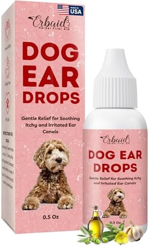 Dog Ear Cleaner – All Natural Ear Drops for Dogs Ear Infection – Eliminates Yeast Odor, Loosens Wax, Prevents Infections, Relieves Itching – Safe, Gentle, Effective Itchy Ear Relief, Made in USA by Erbaid