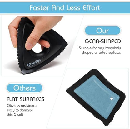 Mini Pet Hair Remover for Car Detailing(Suit with 2 Blades, Lemon Blue) - Image 4