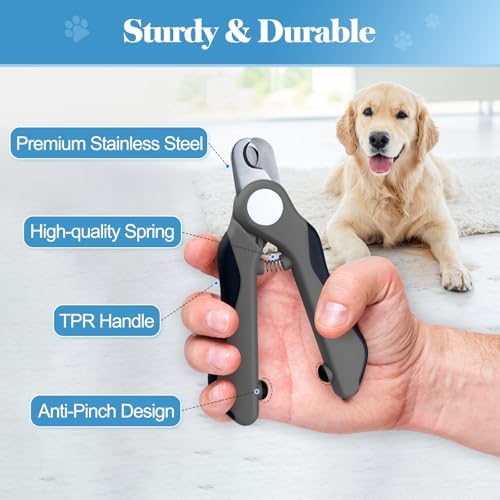 Swihauk Heavy Duty Dog Nail Clippers and Trimmers, Professional Pet Nail Clippers with Nail File for Dogs Cats Small Animal, Claw Clippers with Safety Guard to Prevent Over-Cutting, Gray - Image 5