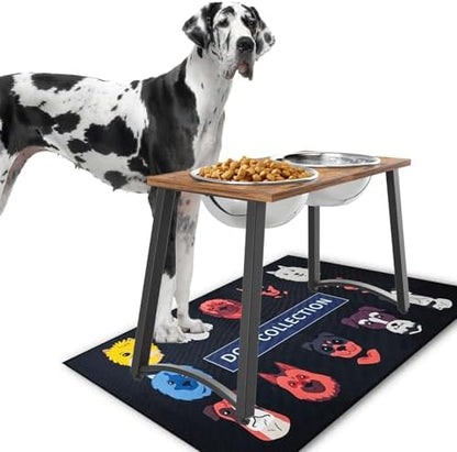 Elevated Dog Bowls for X-Large Dogs with Spill Proof Mat 2 X-Large 3000ML(13CUPS) Stainless Steel Dog Bowls, 16.5" Tall Raised Dog Bowl Stand,Dog Food & Water Bowls for Large, Extra Large Dogs by TIDANT