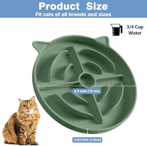 MateeyLife 2 Pcs Silicone Slow Feeder Cat Bowl, Puzzle Feeder Cat Food Dish, Non-Slip Silicone Bowl for Cats, Suitable for Dry and Wet Foods, Kitty Bowls to Slow Down Eating, Prevent Overeating - Image 5