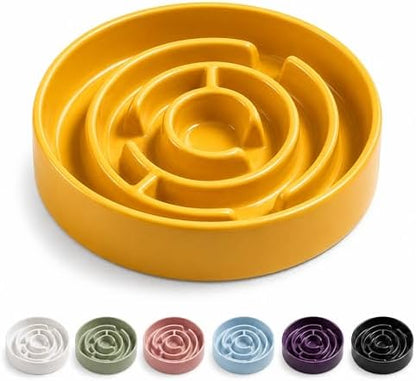 Ceramic Slow Feeder Dog Bowl, 1.5 Cup Puzzle Dish for Small Medium Dogs by Unknown