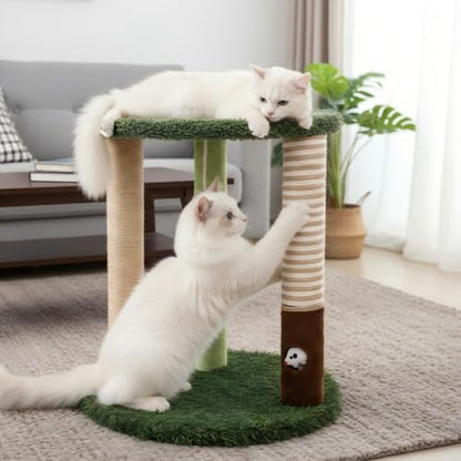 Woochpet Cat Scratching Post Small Cat Tree Tower with Soft Cat Bed for Cat - Image 4