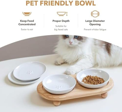 Havniva Elevated Cat Bowls, Cat Food and Water Bowl Set, Ceramic Cat Bowl - Image 5