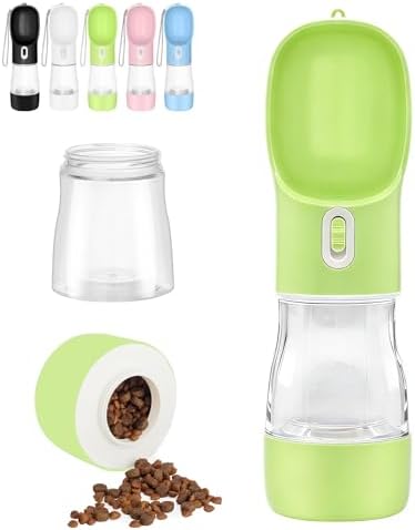 Portable Dog Water Bottle - 2in1 Dog Water Dispenser Bowl & Food Container by Misthis