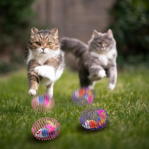 Jecery 5 Pcs Cat Toys Spring,Cute Mouse,Bright Color - Image 6