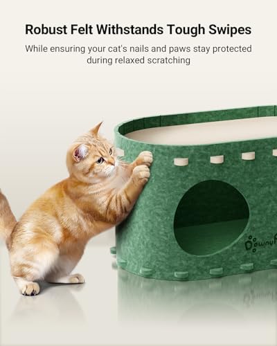 DownyPaws Cat House for Indoor Cats, Cube Castle Cat Bed Cave, Forest - Image 5