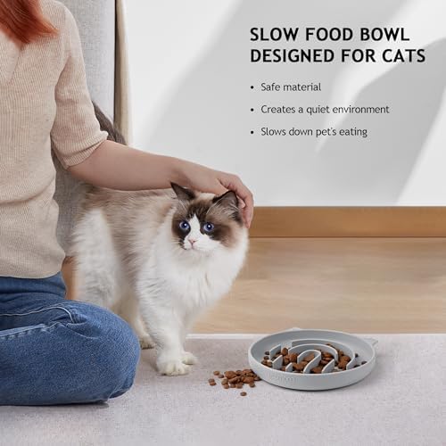 Coomazy Slow Feeder Cat Bowl Silicone Pet Puzzle Feeder for Slow Eating - Image 6