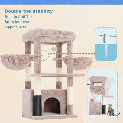Hey-brother Cat Tree Tower with Large Platform, Spacious Condo, MPJ060MU - Image 7