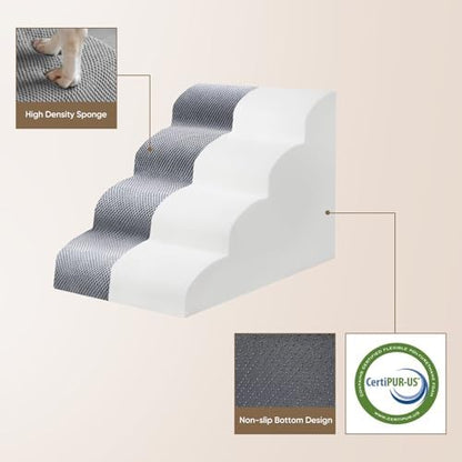PAWSCRAT 5-Step Pet Stairs for High Beds & Sofas, 22.8''H Dog Stairs - Image 5
