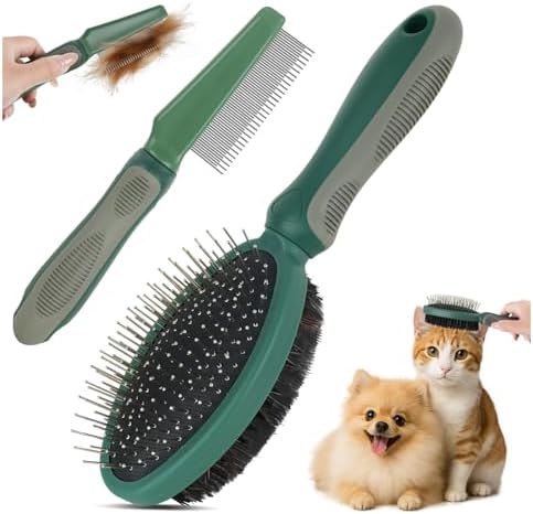 2PCS Pet Grooming Brush and Deshedding Comb Tools for Dogs Cats by Unknown