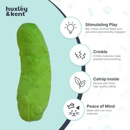 Huxley & Kent Plush Crinkle Catnip Cat Toy, Pickle - Image 5