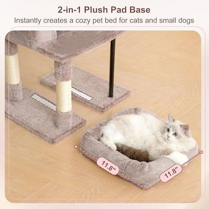 Heybly Cat Tree, 45.3" Cat Tower for Indoor Cats with Large Perch HCT202SMU - Image 6
