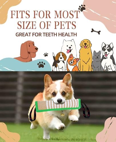 Clysoru Dog Tug Toy Tough Jute Bite Pillow Lasting Training Equipment Puppy to Large Dogs Interactive for Large and Small - Image 2