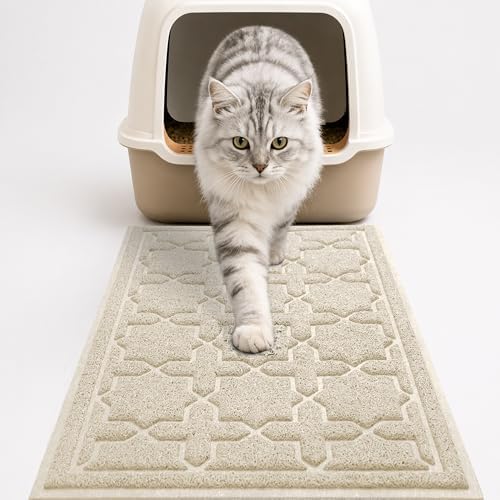 Yimobra Cat Litter Mat, Waterproof Litter Trap Mat, 35.4x23.6, Beige by Yimobra