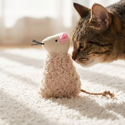 Veemoon 3 Pcs Refillable Catnip Toys for Cats, 3.54 Inches Catnip Toy Mouse, Indoor Kitten Plush Interactive Teething Chew Kicker Hunting Boredom Relief Pet Accessories - Image 5