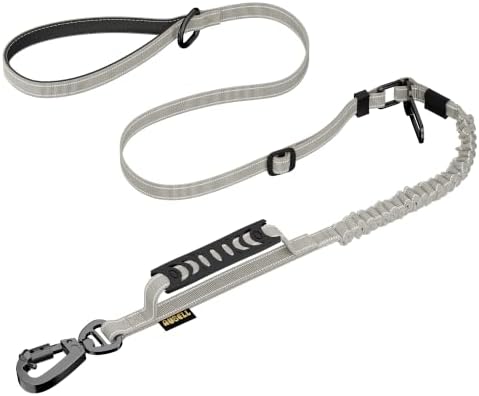 AUBELL Tactical Dog Leash Heavy Duty,4-6ft No Pull Bungee Leash,Grey by AUBELL