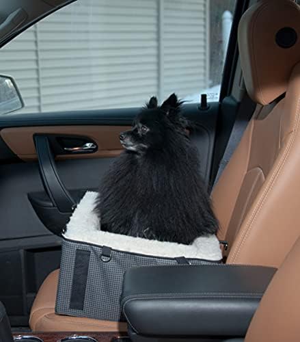 Pet Gear Lookout Booster Car Seat, Removable Comfort Pillow, Safety Tether Included, Installs in Seconds, No Tools Required, Grey Houndstooth - Image 2