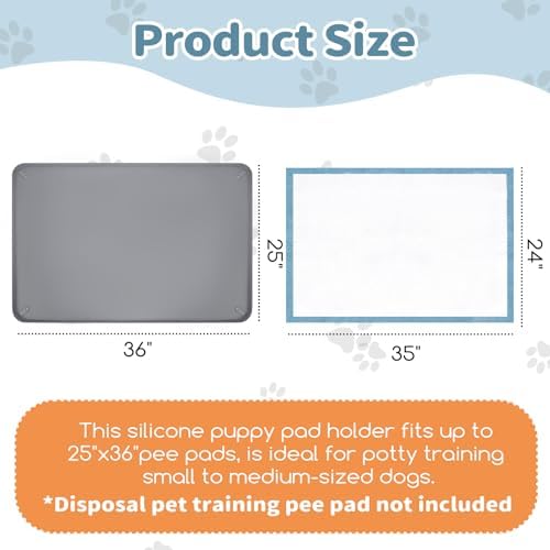 Silicone Pee Pad Holder for Dogs and Puppies, Fits 23" x 36" Pads - Image 3