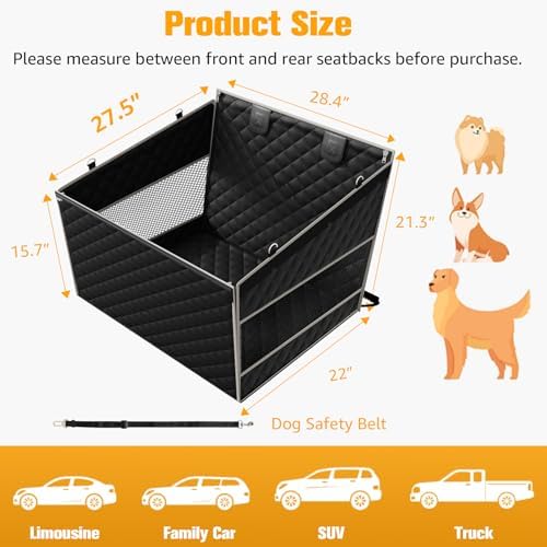 PETICON Large Dog Car Seat, Back Seat Extender for Pets with Hard Bottom - Image 4