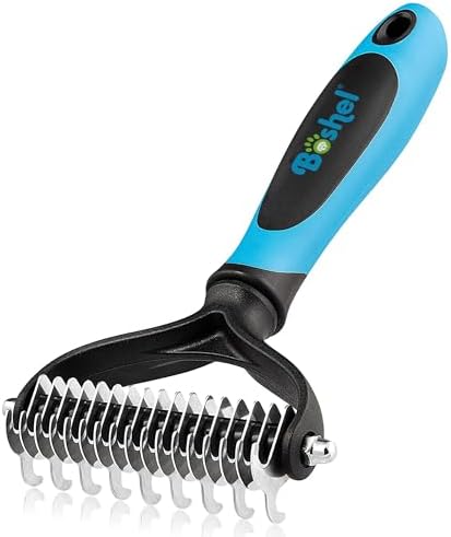 BOSHEL Dematting Comb for Dogs, Undercoat Rake, Cat Deshedding Tool, Dematting Brush for Pets by BOSHEL%C2%AE