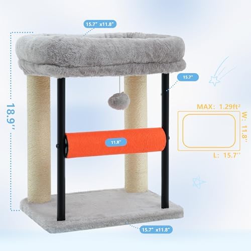Hey-brother Cat Tree, Sturdy Tower with Sisal-Wrapped Columns, MPJ010SW - Image 3